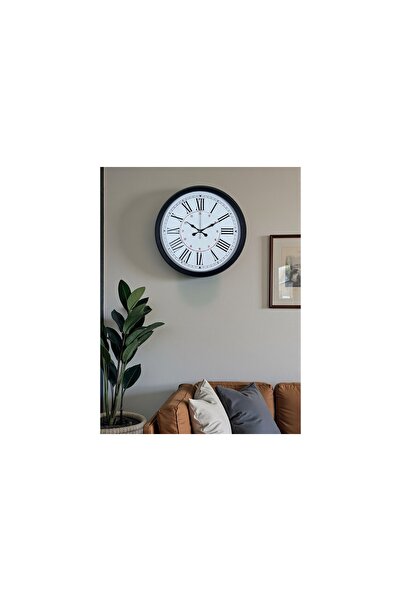 Vivense ZENTİME SİYAH ASİL TASARIM ROMA RAKAMLI METAL DUVAR SAATİ 40 CM