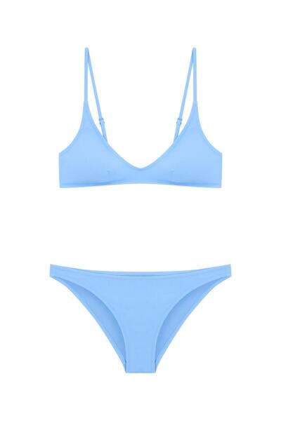 Beauty Omelette Mavi Minimal Üçgen Bikini