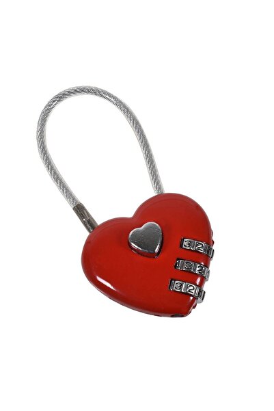 Zâna Casei Red Heart Padlock with Combination 4x8cm