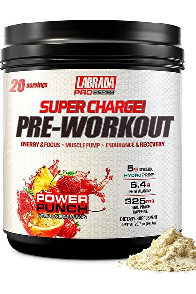 Labrada Pro Series Super Charge Pre-Workout Powder for Men & Women – Power Pu...
