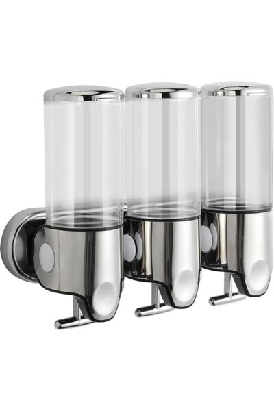 Morvena Picks Dozator de sapun de dus 3 in 1, sampon/balsam, 1500ml inox etan...