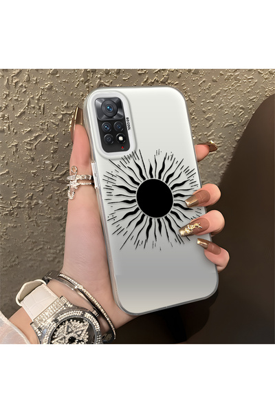 quırkshıeld Redmi Note 11 Pro 4G/5G Uyumlu Minimal Siyah Güneş Motifi Telefon...