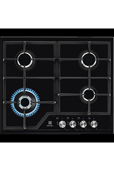 Electrolux EGS6436K 600 Serisi Speedburner 60 cm Gazlı Döküm Izgaralı Wok Siy...