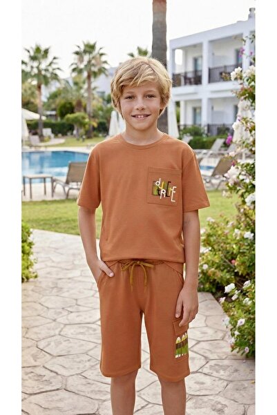 Sinem Çeyiz Nazar 26583 Boy's Extreme Pocket Combed Cotton Shorts Set