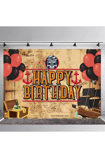 eslem bijuteri Pirate Themed Birthday Banner 150X100 cm |   Pirate Party Deco...