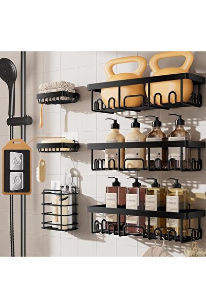 Generic Adhesive Shower Caddy, 6-Pack Shower Organizer Storage, No-Drill Shel...
