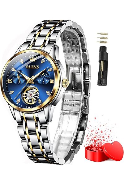 OLEVS Women's Official Watches Roman Numerals Diamond-Studded Stainless Steel...
