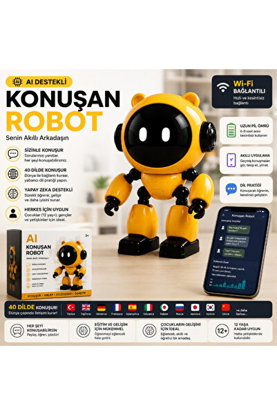 yusa stores Yapay Zeka Konuşan Robot Çocuklar İçin Eğitici Akıllı Asistan 40+...