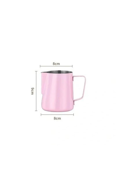 Choice4 350ML Pink Coffee Milk Frother Jug with Scale 304 Stainless Steel Str...