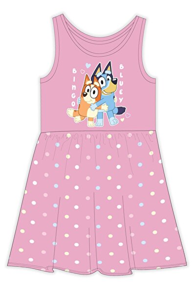 bluey Rochie de vară roz 2-6 ani cu tricot fin ca de tricou 100% bumbac