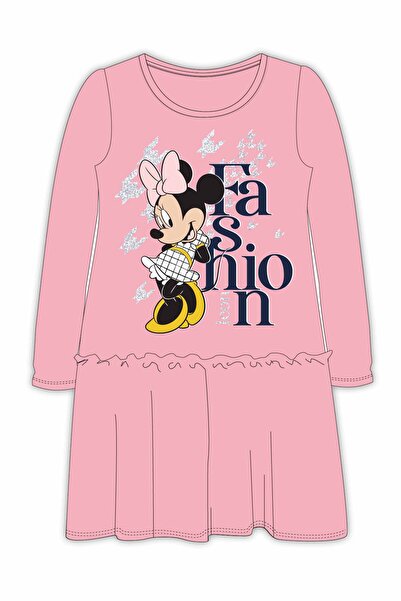 Disney Ροζ φόρεμα Μίνι 2-8 ετών με μεγάλο σχέδιο και λεπτή πλέξη 100% βαμβάκι