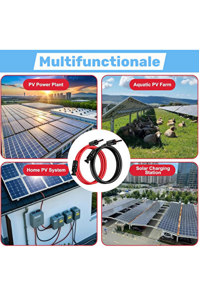 OEM Комплект фотоволтаични кабели 2 м червен + 2 м черен, 6 мм², MC4 конектор...
