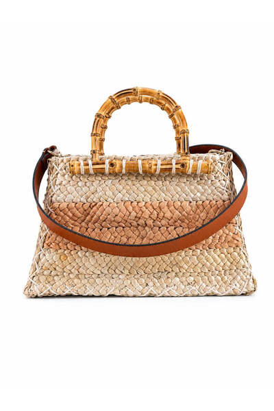 SimpleFind Sofia Cardoni Geanta piele-Baby Hestia-Bej,Geanta de plaja piele n...