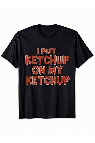 NOURAM Funny Ketchup Quote Graphic Black Short Sleeve Shirt Women Food Lover ...