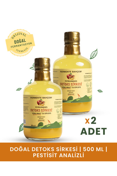 Fermente Bahçem Doğal Detoks Sirkesi 500 ml 2'li (DOĞAL FERMANTASYON & PESTİS...