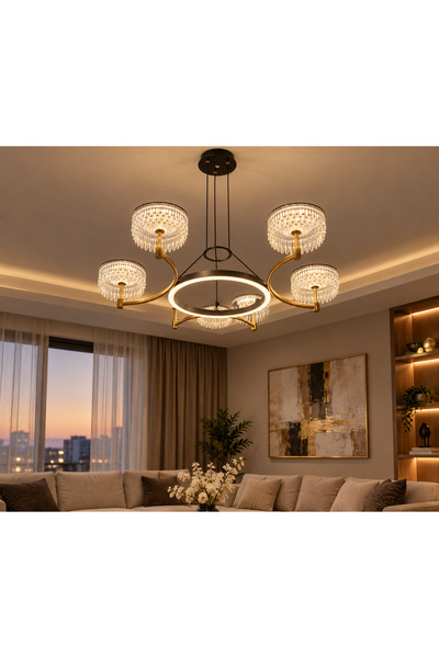 KRL LİGHTİNG Modern Altılı Salon Led Avize