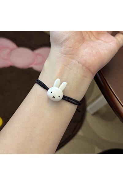 Choice 2PCS Black Kawaii Miffy Cute Headband Cartoon Couple Elastic Band Hand...