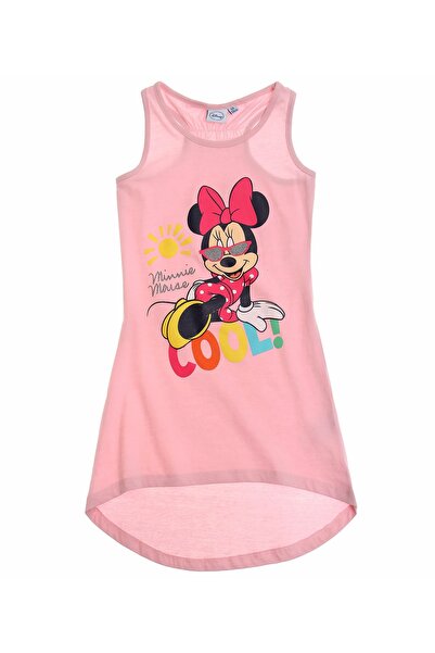 Disney Μίνι Ροζ Καλοκαιρινό Φόρεμα 2-8 Ετών με Λαμπερό Σχέδιο 100% Βαμβάκι