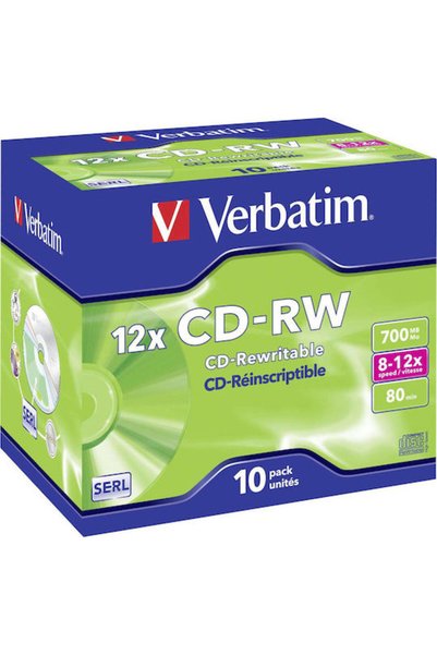 Verbatim Επανεγγράψιμο CD-RW 12x 700MB 10 τεμάχια Κωδικός: 43148