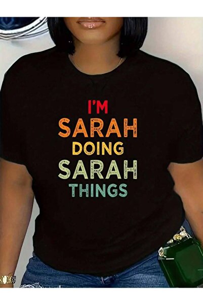 21JNRY Oversized T-Shirt, Loose Fit, Plain Print Women's I'Sarah Doing Sarah'...