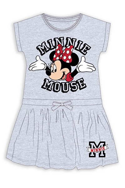 Disney Minnie Rochie de vară gri 4-9 ani cu print mare și tricot fin ca de tr...
