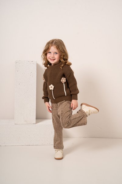 JNF kids Baby Girl & Kids Daisy Knitwear Sweater and Pants 2-Piece Set