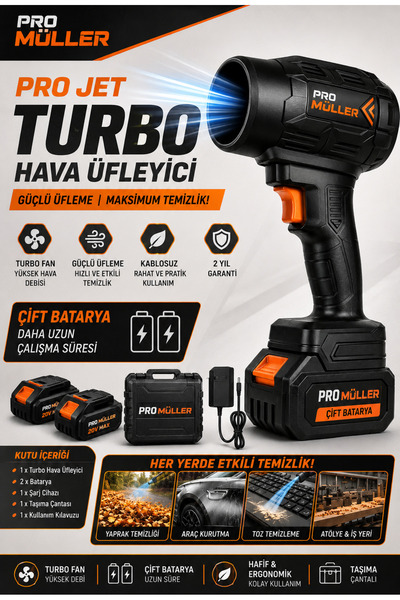 Pro Müller Alman Pro Turbo Jet Hava Üfleyici Fan, Yaprak Üfleme, Araba ,Cam ,...