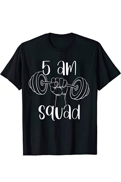 kai22 1 قطعة تي شيرت رجالي بطبعة 5 AM Squad مضحك للتمارين الرياضية - تي شيرت ...