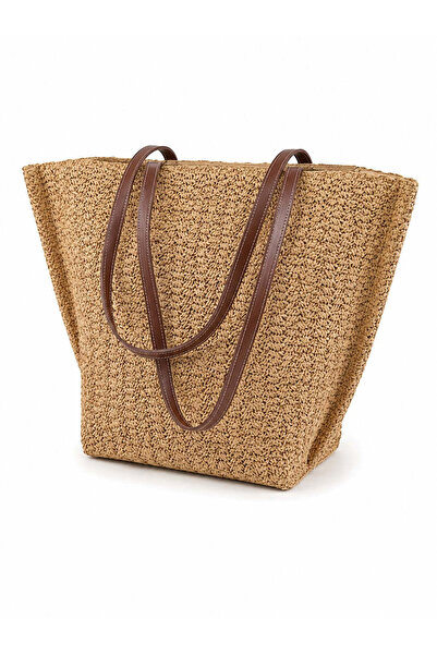 SimpleFind Sofia Cardoni Geanta piele-Circe-Taupe,Geanta de plaja piele natur...