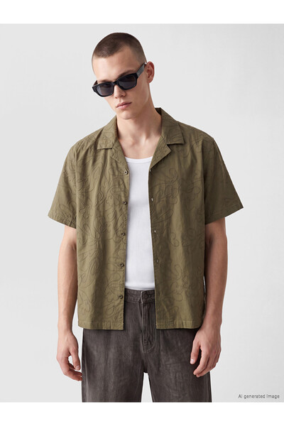 LC Waikiki Relax Fit Embroidered Men's Shirt