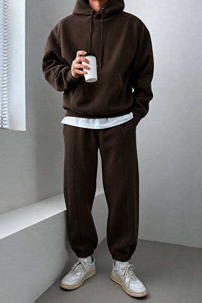 GENIUS STORE Men's Tracksuit Set with Raised Stitching 3 Thread Fleece Inside...