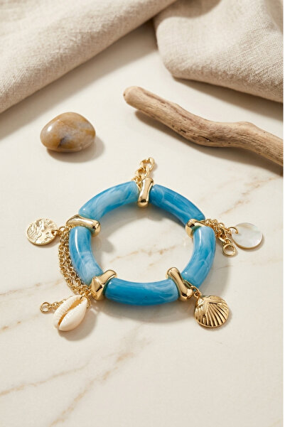 PETEK AKSESUAR Acrylic Design Charm Rubber Bracelet