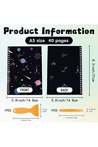Choice AECH03-09702 1Set A5 Blank Stickers Book with Scraper Tweezer Reusable...