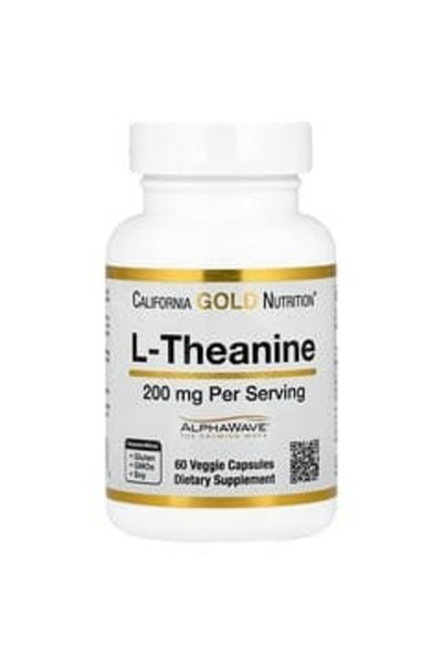 California Gold Nutrition , L-Theanine, Featuring AlphaWave®, 200 mg, 60 Veg ...