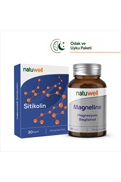 Natuwell Sitikolin 250 Mg Takviye Edici Gıda 30 Kapsül ve Magneline Magnezyum...