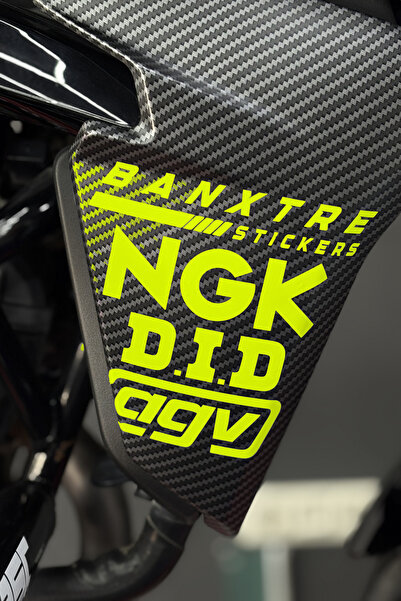 Banxtre 4-Pack Vinyl Cut Sponsor Sticker for Motorcycle and Helmet (Ngk-Agv-Did)