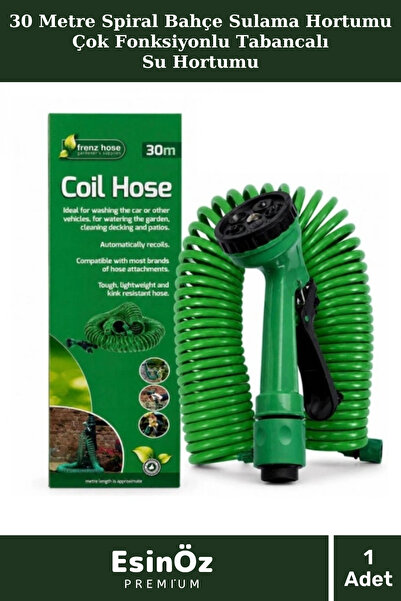 EsinÖz #Hortum 30 Metre Spiral Bahçe Sulama Hortumu Çok Fonksiyonlu Kendinden...