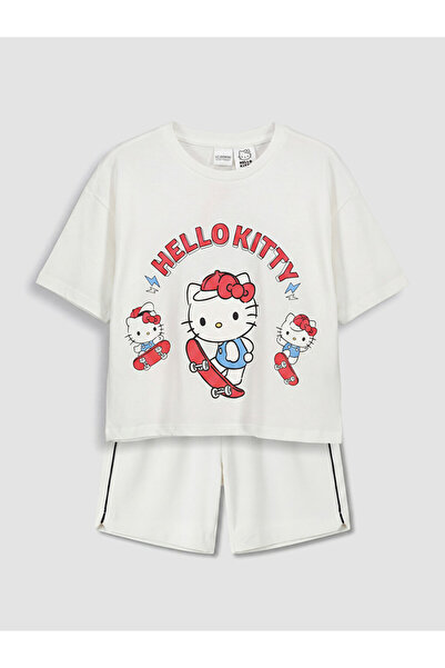 LC Waikiki Hello Kitty Printed Girls' Shorts Set