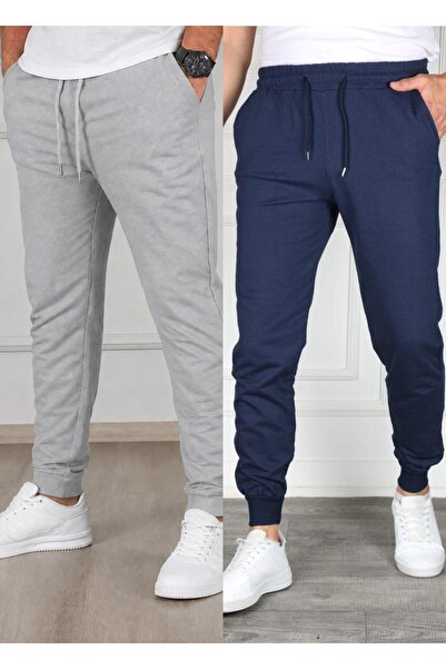 TORUK MAKTO Set of 2 Unisex Ribbed Leg Sweatpants Jogger Comfortable Fit Dail...