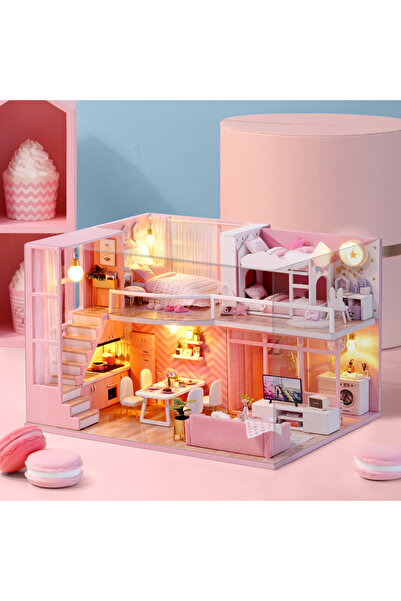 Choice3 L-026-B with covers Mini Doll House DIY Handmade Duplex Apartment Pro...