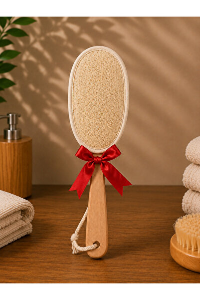 Generic Brand Pumpkin Fiber Bath Scrubber with Stick