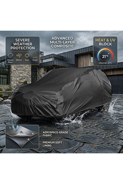 CFT 8-Layer Luxury Car Cover for Jetour T1 (2024–2025) – Waterproof, Windproof, UV Protection – All-Weather Outdoor & Indoor Custom Fit with Zipper Access & Secure Tie-Downs