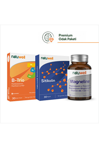 Natuwell B-Trio 30 Dilaltı Tablet ve Sitikolin 250 Mg 30 Kapsül ve Magneline ...
