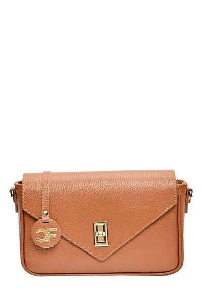 SimpleFind Carla Ferreri Geanta piele-Aurore-Coniac,Geanta postas piele natur...