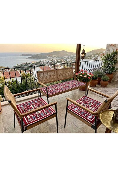 SPR KİLİM SETİ BAHÇE BALKON SALON BORDO
