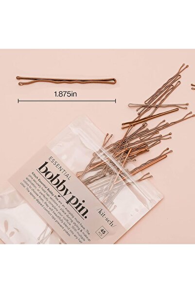 Kitsch Essential Bobby pin Mini Hairpins for thin hair - 45 Pieces - Brown