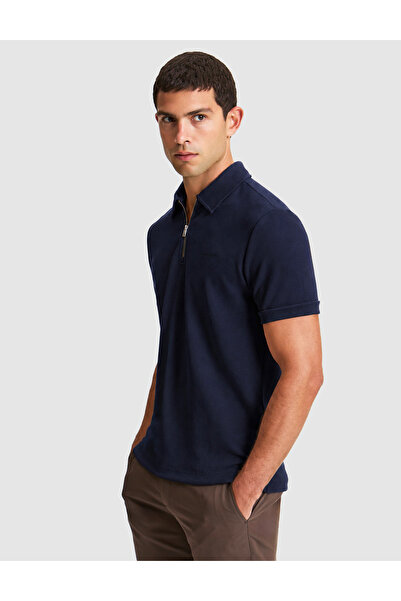 Pierre Cardin Ecru Regular Fit Zippered Polo Collar T-Shirt 50321155-Vr033