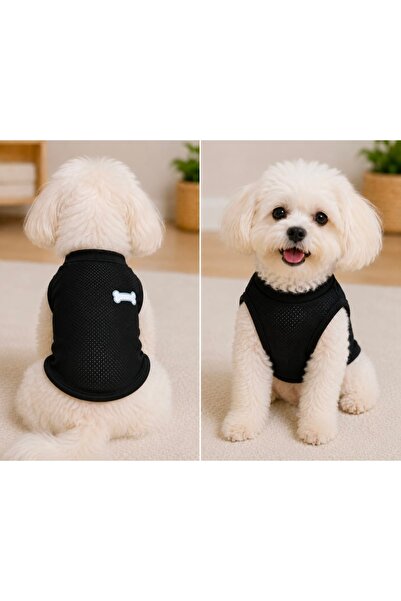 atelyu Dog and Cat Black Mesh Tshirt