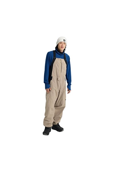 BURTON Mens Reserve 2L Relaxed Bib Erkek Bej Snowboard Pantolonu ERKEK SNOWBO...