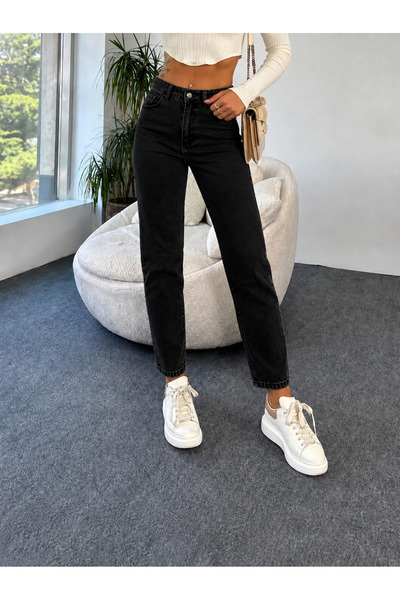 sion jeans Julia Milano Boyfriend Women's Denim Trousers Black Daily Comforta...